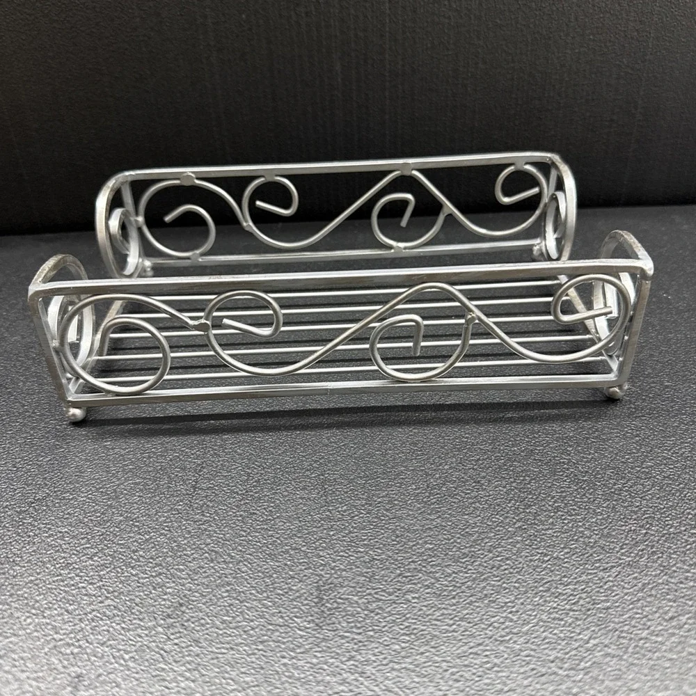 Guest Towel Holder Tray for Bathroom – Silver Napkin Holder for Disposable